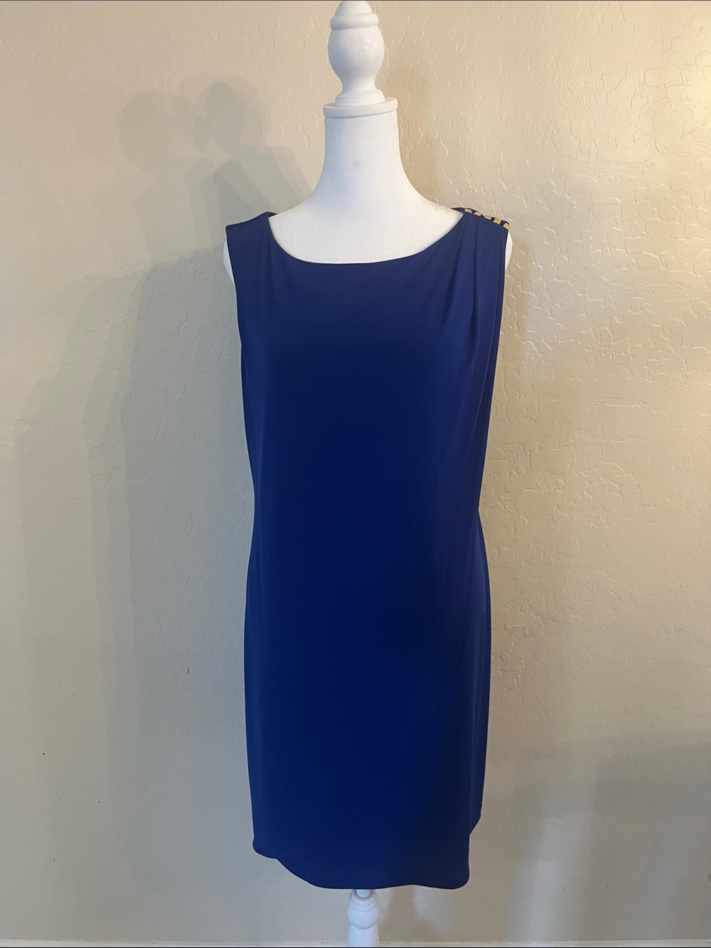 Sleeveless Boatneck Cobalt Blue Dress